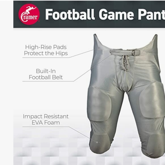 Cramer Football Youth 7 Padded Game Pants Size XXL New - Picture 5 of 6